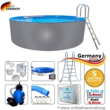 Pool aus Edelstahl 250 x 125 cm Edelstahlpool Komplettset