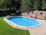 8,50 x 4,90 x 1,32 m Stahlwandpool oval Center Pool freistehend Set