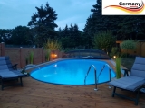 Ovalbecken Holz Design 7,0 x 3,5 x 1,20 m Komplettset