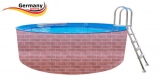7,3 x 1,2 Schwimmingpool Ziegel-Optik