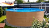 5,00 x 1,20 Holzpool Dekor Holz Design Pool Holz-Optik